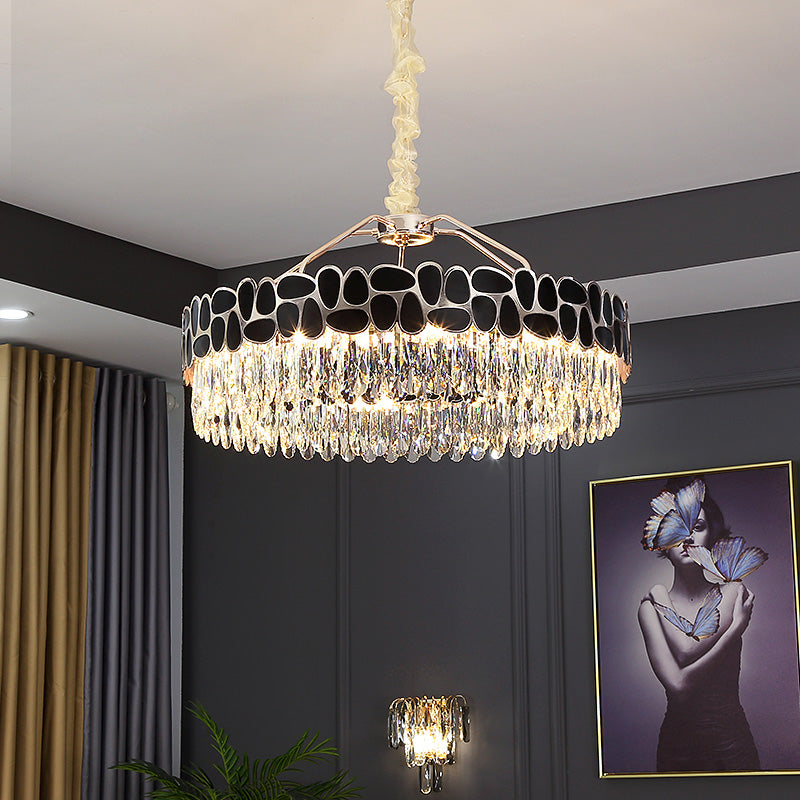 Light luxury crystal chandelier post-modern living room bedroom dining room round lamp American villa atmosphere lamp