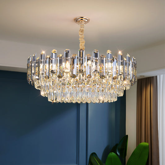 Light luxury crystal chandelier living room lamp post-modern Internet celebrity restaurant bedroom lamp high-end atmosphere duplex building villa lamps