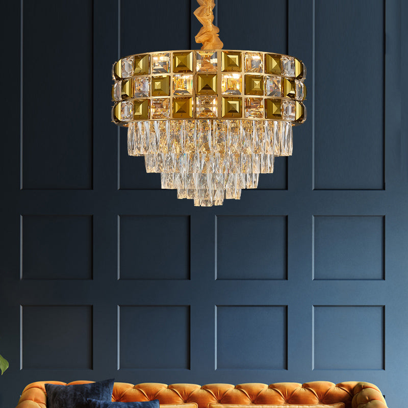 Light luxury crystal chandelier living room lamp Nordic modern minimalist atmosphere master bedroom package combination lamps