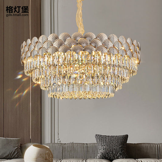 Simple modern atmospheric crystal chandelier hotel restaurant lobby chandelier light luxury creative living room hall lamps