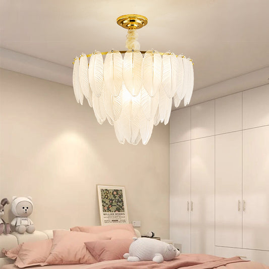 French light luxury girl heart warm and romantic ins net red cream style living room girl master bedroom lamp chandelier