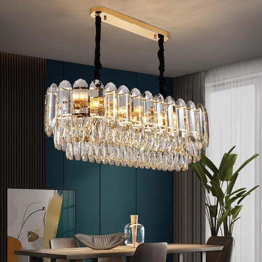 Post-modern crystal light luxury living room chandelier luxury simple atmosphere dining room bedroom lamp whole house package combination lamps
