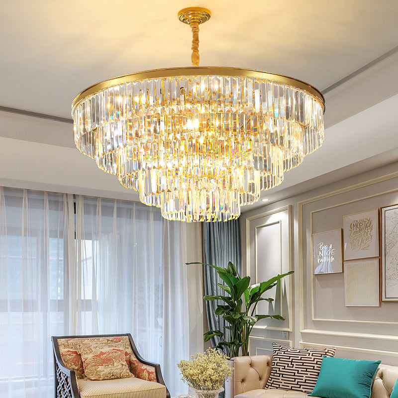 Post-modern light luxury living room lamp bedroom master bedroom designer glass chandelier American atmospheric artistic creative restaurant lamp