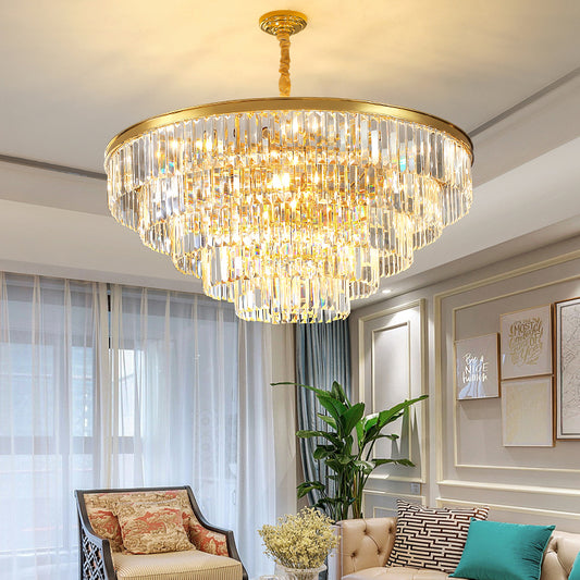 Post-modern light luxury living room lamp bedroom master bedroom designer glass chandelier American atmospheric artistic creative restaurant lamp