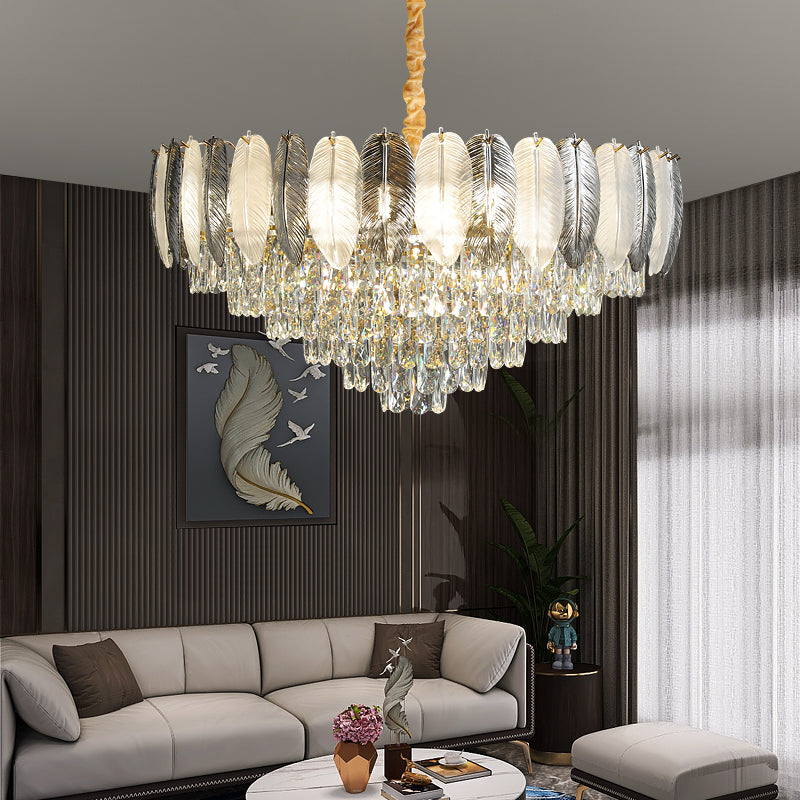 Luxury living room lamp modern lamp crystal chandelier simple modern atmosphere light luxury high-end master bedroom restaurant lamp
