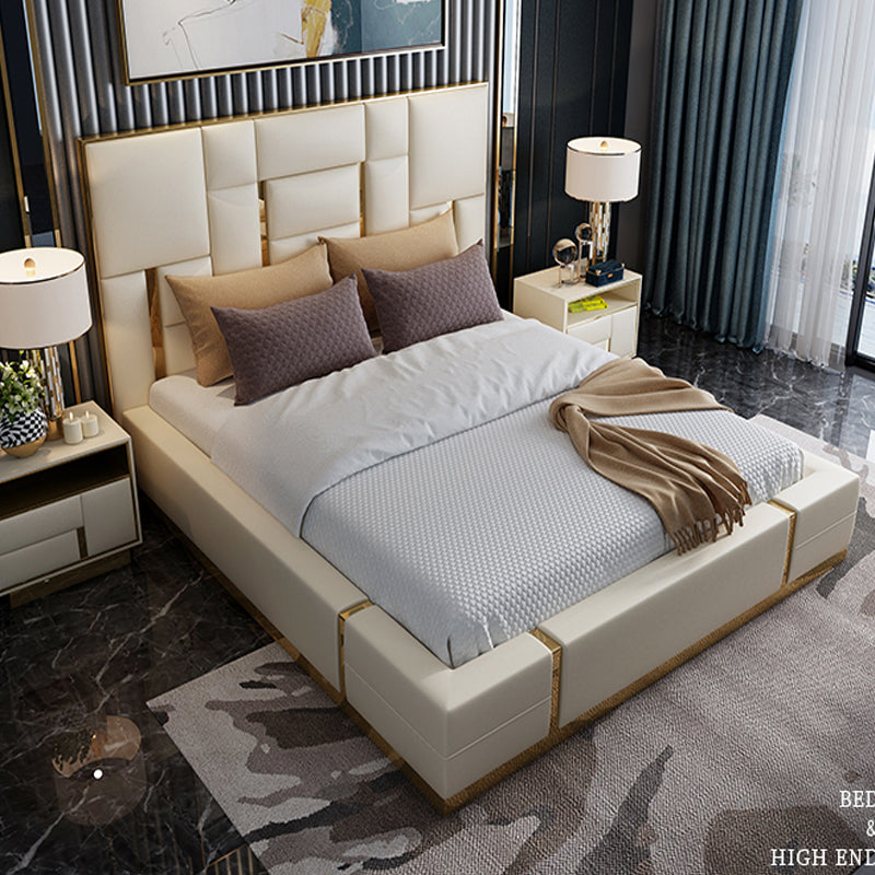 Hong Kong-style luxury ins leather bed Simple Italian soft bed American modern storage 1.8m2 double master wedding bed