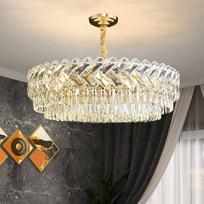 Crystal chandelier living room dining room bedroom main light luxury duplex villa modern atmosphere American style 2023 new