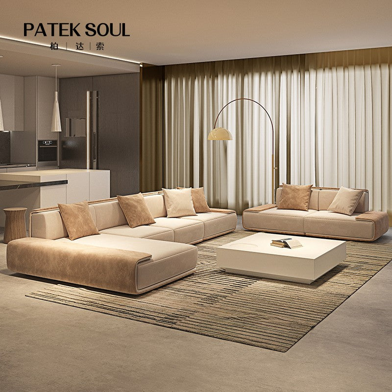 Italian style light luxury technology fabric sofa combination simple modern large-sized living room furniture