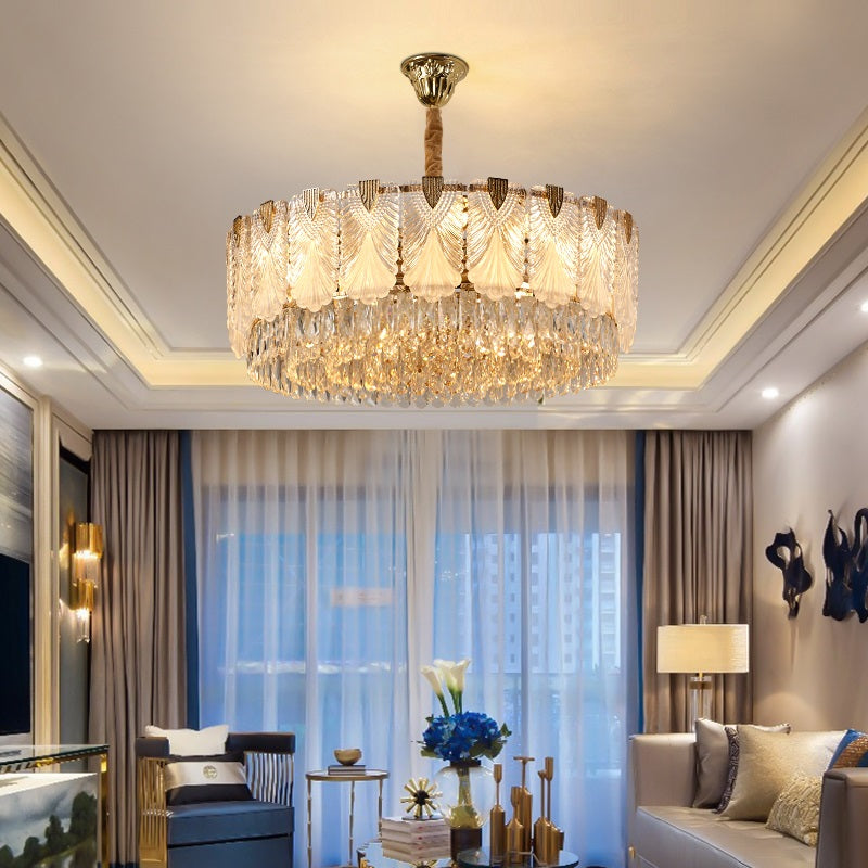 Light luxury crystal chandelier living room lamp simple post-modern bedroom lamp restaurant lamp