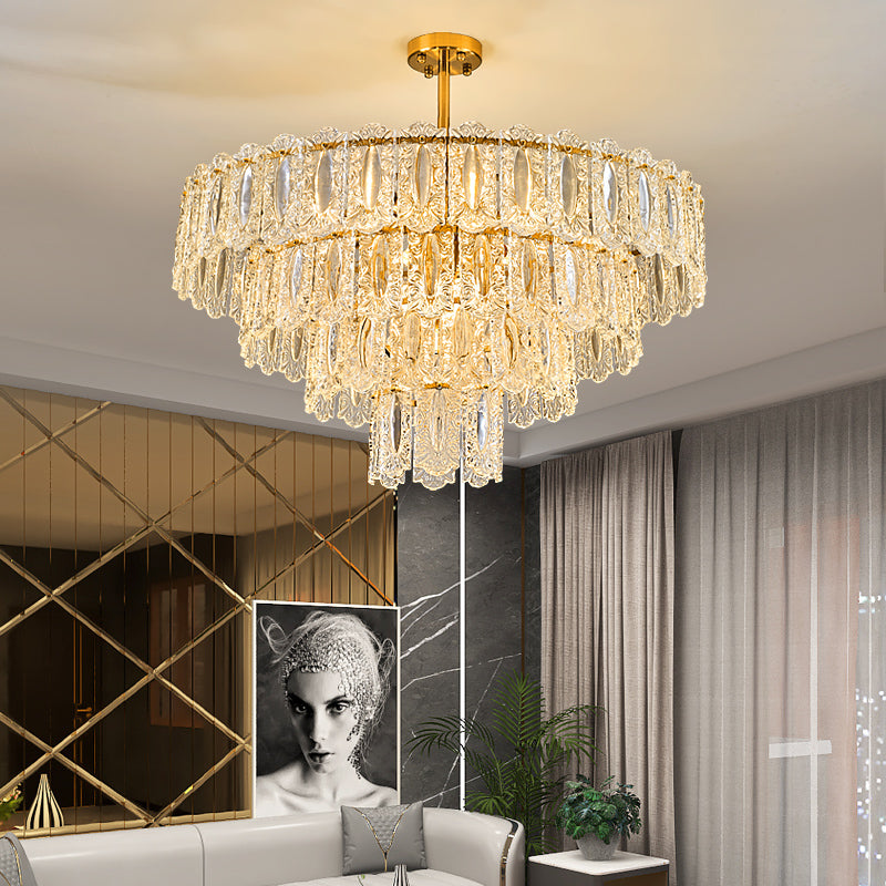 Light luxury crystal living room chandelier modern simple atmosphere high-end 2023 new post-modern restaurant hall lamps