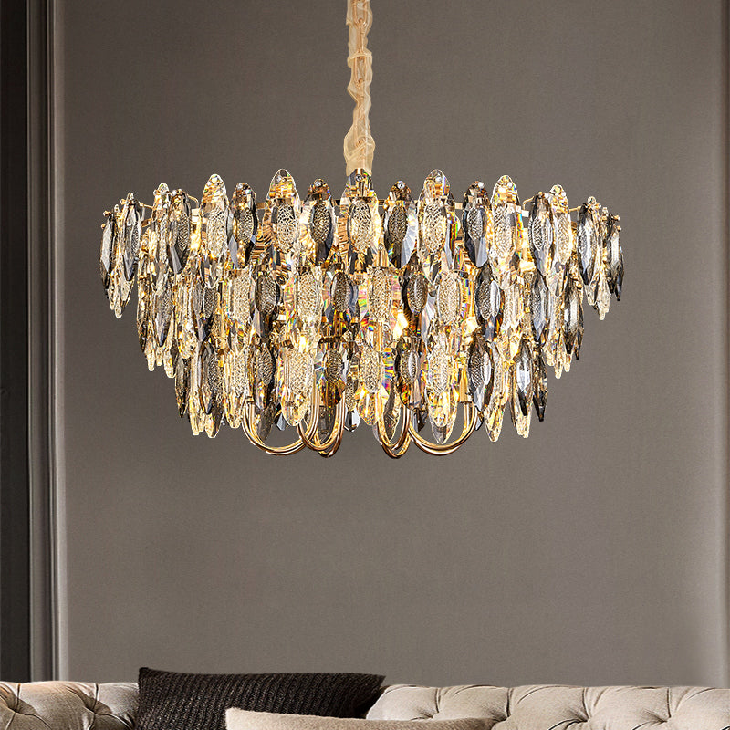 Modern light luxury crystal lamp living room chandelier bedroom restaurant atmosphere minimalist lamp European creative lamp