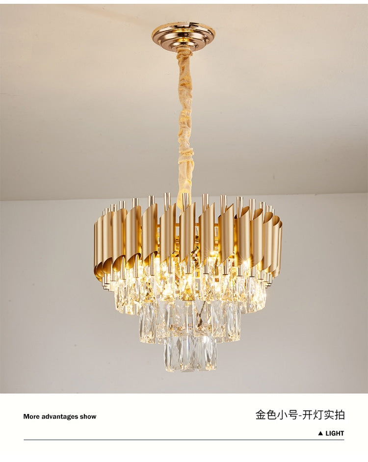 Post-modern simple light luxury atmosphere crystal living room chandelier Hong Kong style high-end bedroom dining room lamps