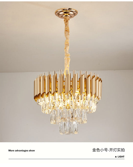 Post-modern simple light luxury atmosphere crystal living room chandelier Hong Kong style high-end bedroom dining room lamps