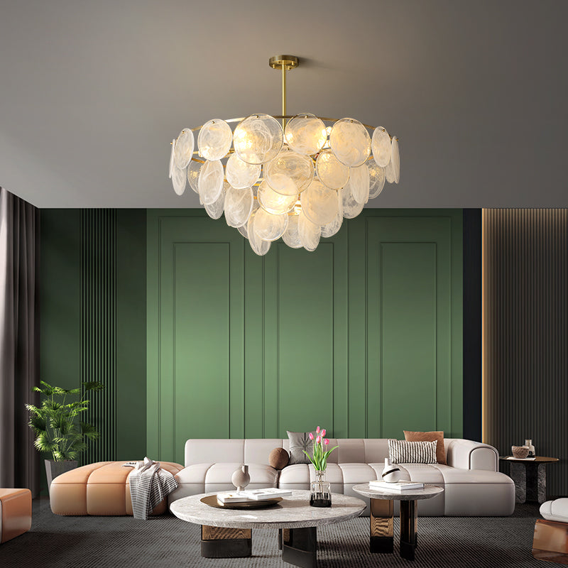 Living room crystal chandelier light luxury main light Hong Kong style creative restaurant master bedroom chandelier Nordic whole house package combination lamps