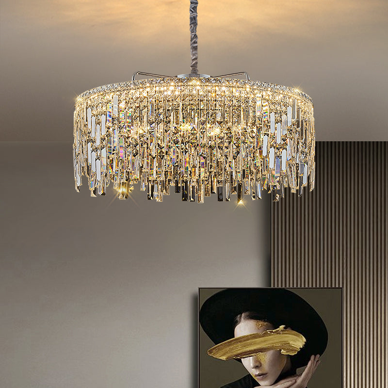 Light luxury crystal chandelier living room lamp 2023 new modern minimalist restaurant bedroom high-end combination package lamps