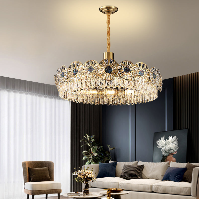 Light luxury post-modern atmosphere crystal living room chandelier American elegant lamp simple restaurant 2023 new French lamp