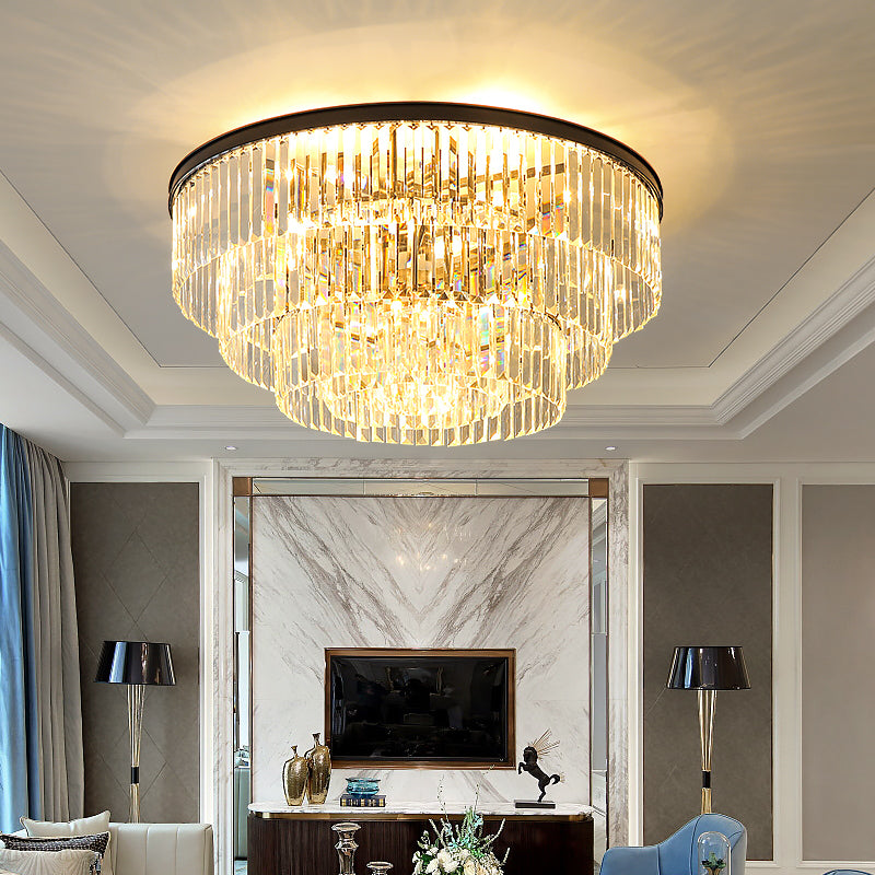 Post-modern light luxury living room lamp bedroom master bedroom designer glass chandelier American atmospheric artistic creative restaurant lamp