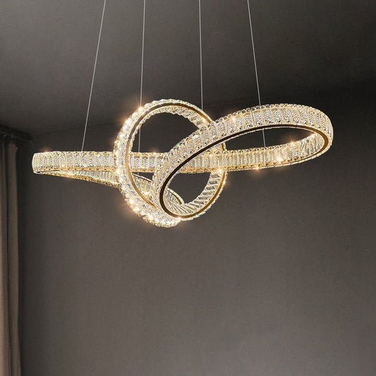 Restaurant lamp minimalist light luxury art line crystal lamp modern no main lamp design sense decorative chandelier