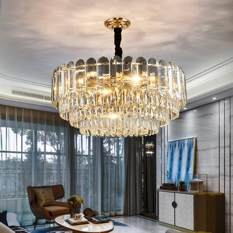 Post-modern crystal light luxury living room chandelier luxury simple atmosphere dining room bedroom lamp whole house package combination lamps