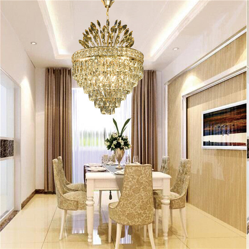 Hong Kong-style light luxury crystal living room chandelier post-modern minimalist atmosphere master bedroom dining room lamps and lanterns whole house package combination