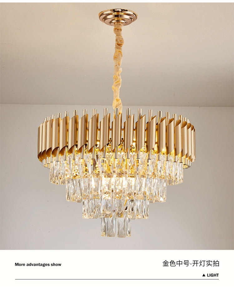 Light luxury crystal chandelier living room lamp modern minimalist bedroom dining room lamp 2023 new post-atmosphere lamp modern