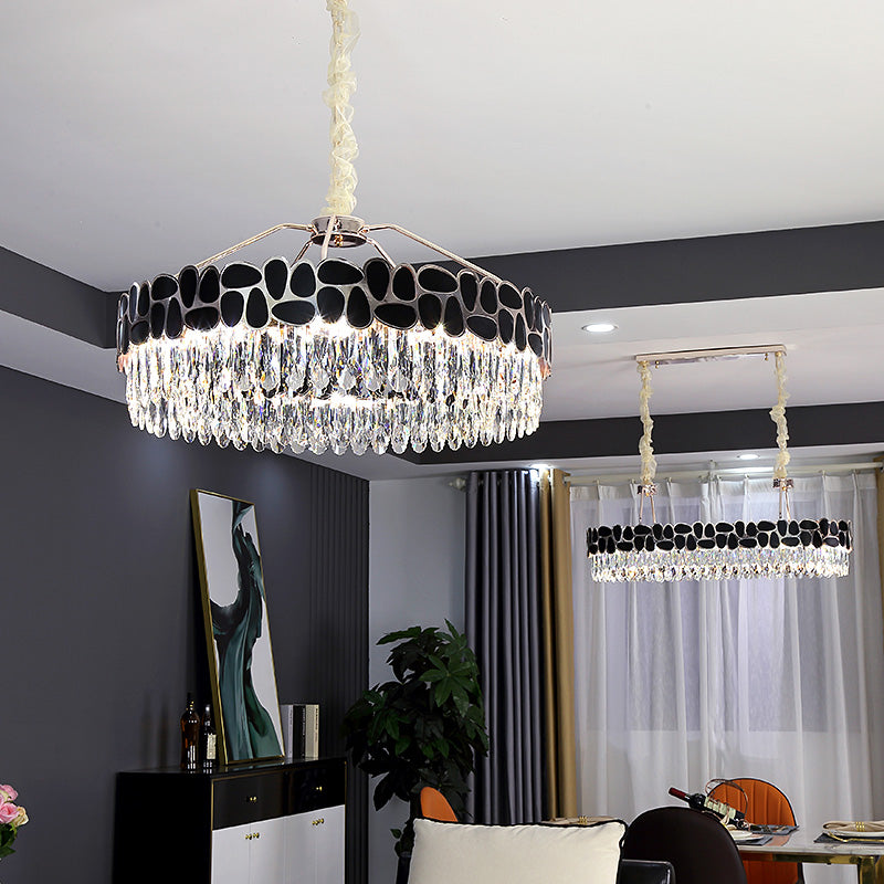 Light luxury crystal chandelier post-modern living room bedroom dining room round lamp American villa atmosphere lamp