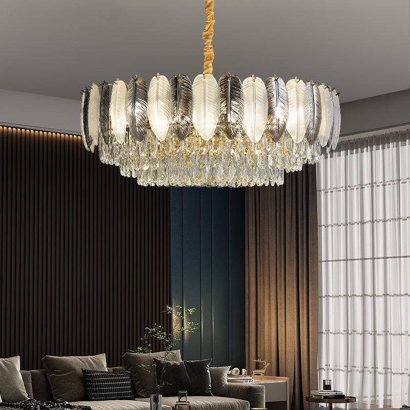 Luxury living room lamp modern lamp crystal chandelier simple modern atmosphere light luxury high-end master bedroom restaurant lamp