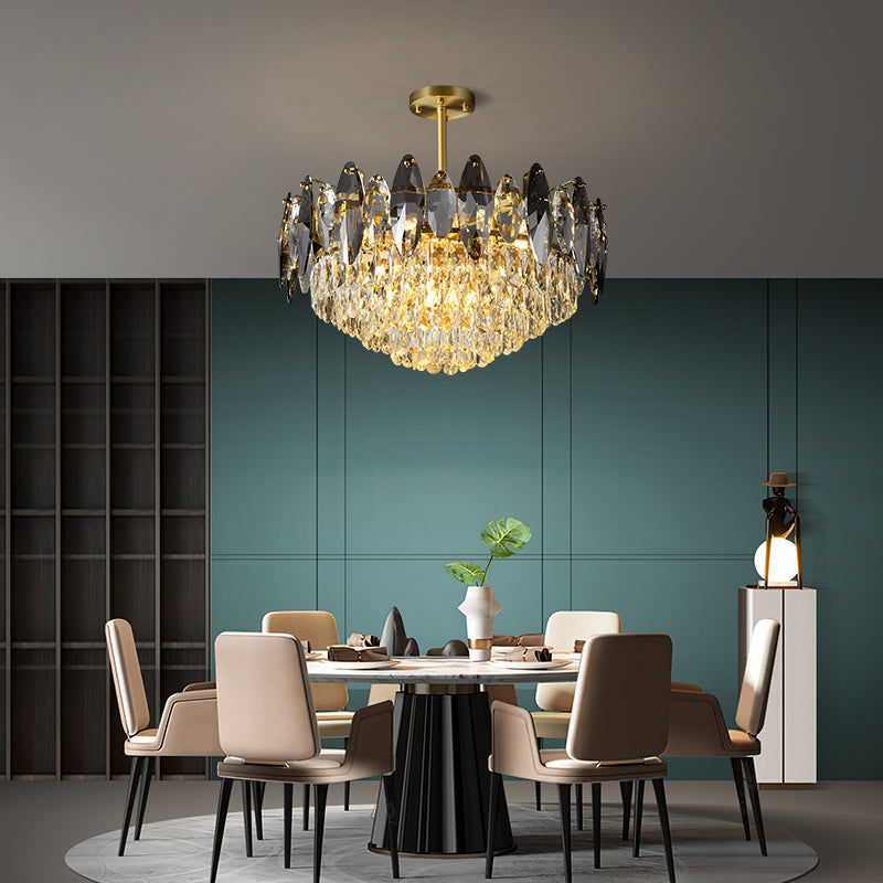 Light luxury crystal living room chandelier Nordic minimalist restaurant hotel bar lamp post-modern personality atmospheric household lamp