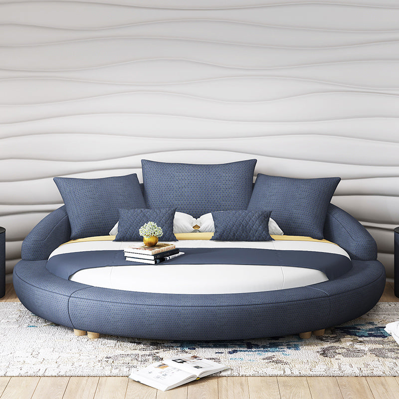 New fabric round bed double bed Nordic luxury princess soft bed Removable and washable fabric round bed