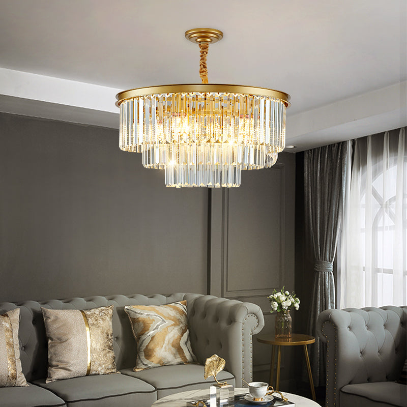Post-modern minimalist light luxury style art living room crystal chandelier atmospheric bedroom restaurant net red lamp