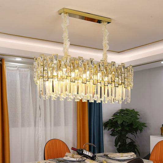 Light luxury crystal living room chandelier hall modern minimalist atmosphere high-end restaurant master bedroom lamp new lamps