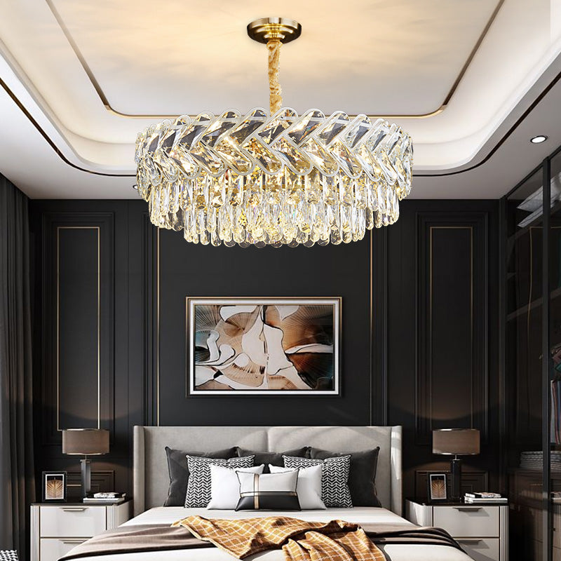 Crystal chandelier living room dining room bedroom main light luxury duplex villa modern atmosphere American style 2023 new
