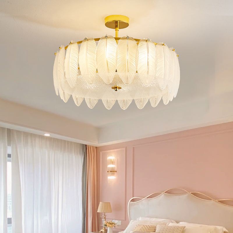 French light luxury girl heart warm and romantic ins net red cream style living room girl master bedroom lamp chandelier