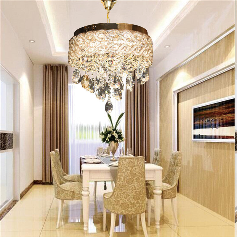 Hong Kong-style light luxury crystal living room chandelier post-modern minimalist atmosphere master bedroom dining room lamps and lanterns whole house package combination