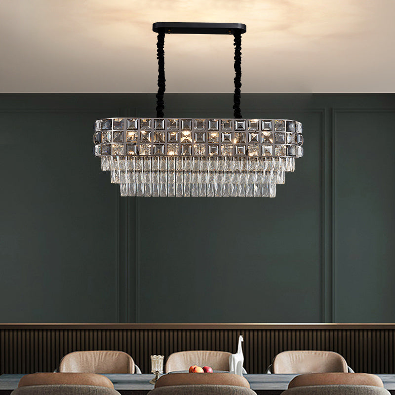 Light luxury crystal chandelier living room lamp Nordic modern minimalist atmosphere master bedroom package combination lamps