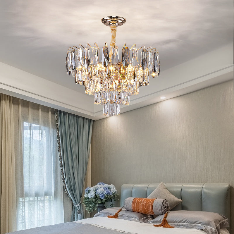 Light luxury crystal chandelier living room lamp modern minimalist bedroom dining room lamp 2023 new post-modern atmospheric lamps