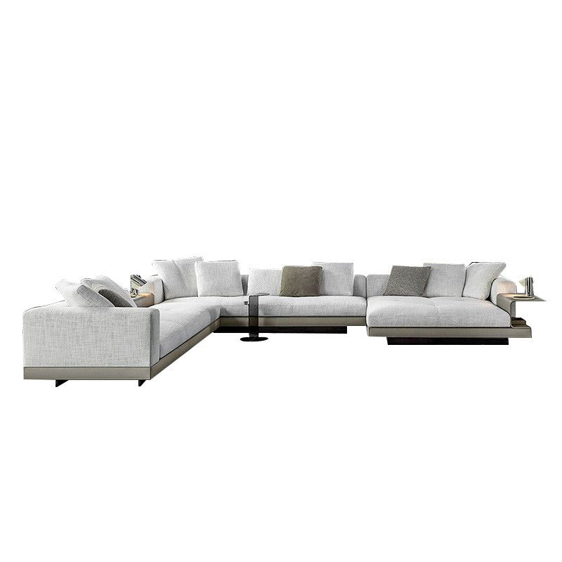 Italian minimalist Connery cotton and linen fabric sofa living room large villa high-end designer corner combination