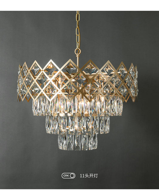 Italian light luxury post-modern metal glass chandelier high-end living room dining room bedroom study