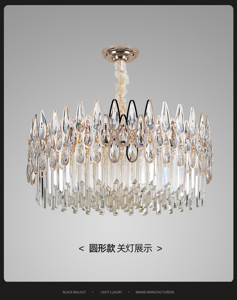 2023 new light luxury crystal chandelier post-modern living room dining room round creative atmosphere warm bedroom main lamp