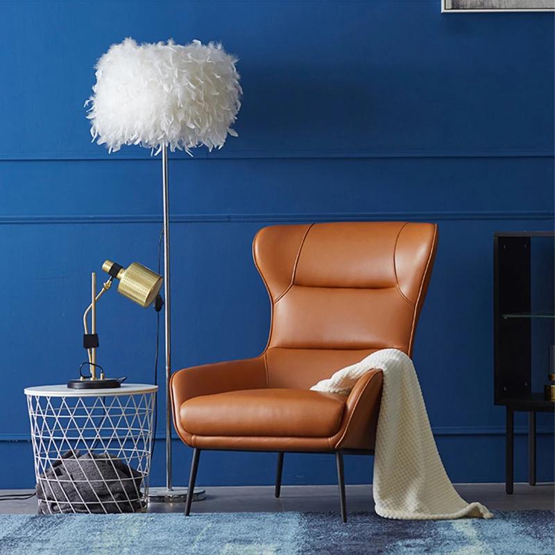 Elegant Accent Style Armchair with Steel Legs, Light Brown