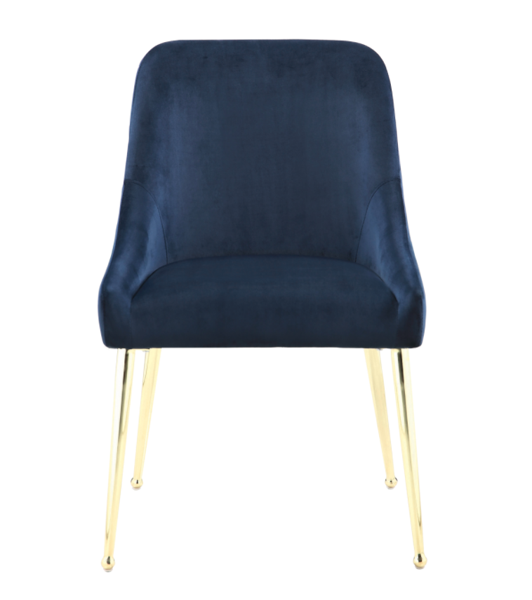Contemporary Modern Design Dark Ink Blue Side Chairs Dining Chair