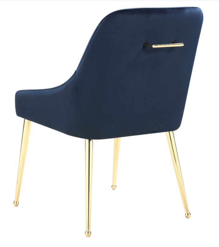 Contemporary Modern Design  Dark Ink Blue Side Chairs Dining Chair set of 2