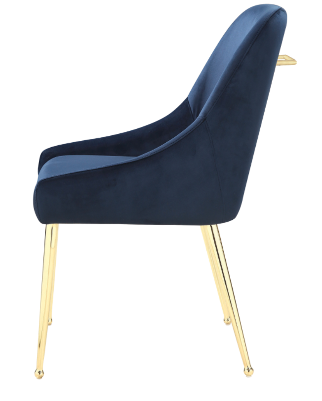 Contemporary Modern Design  Dark Ink Blue Side Chairs Dining Chair set of 2