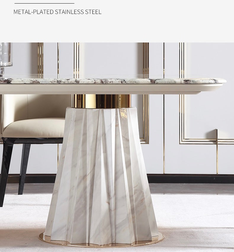 Contemporary Italy design  marble top with stainless steel base dining table/ dining chair