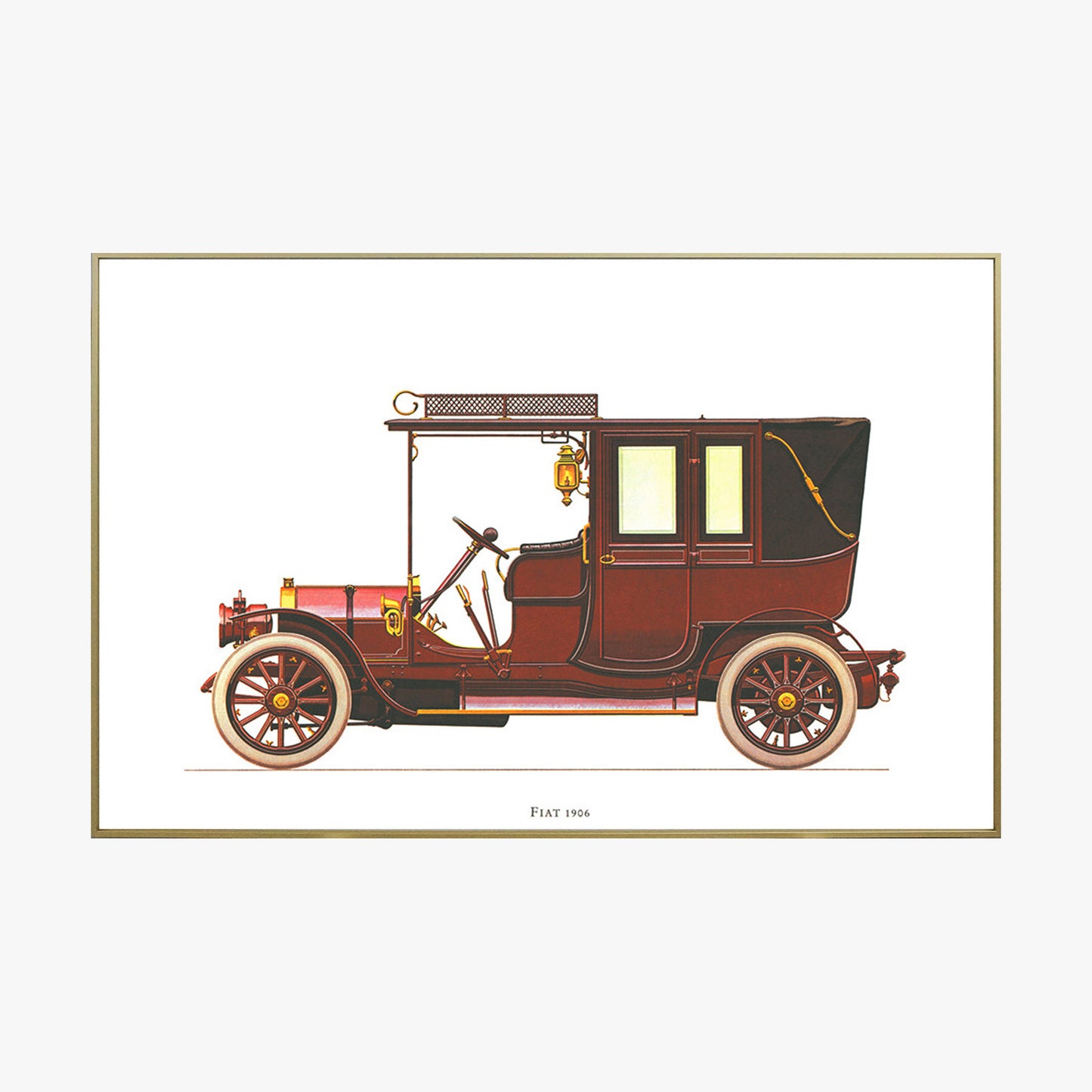 Fiat 1906 old fashioned car crystal printing