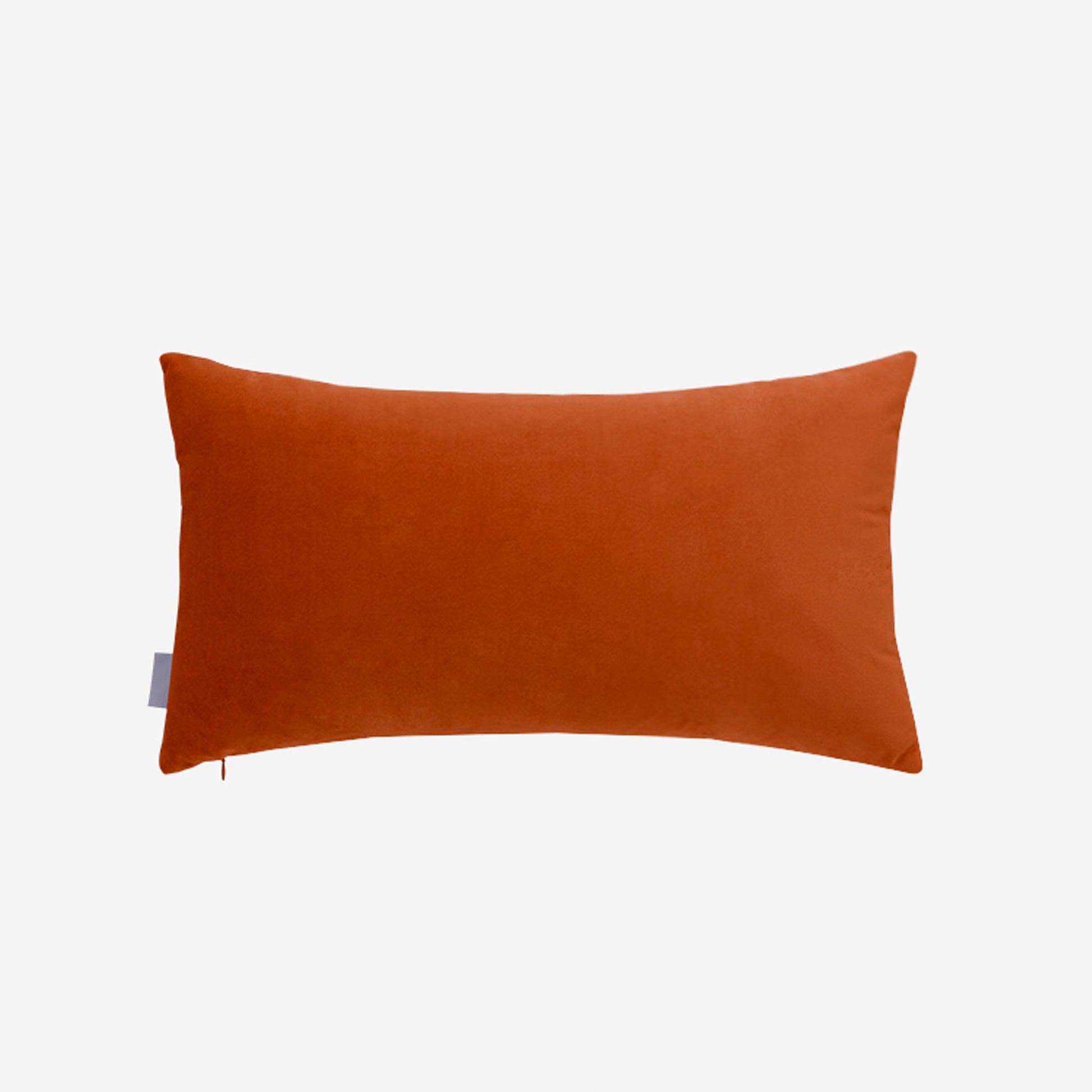 Decorative Velvet Cushion Lumbar Throw Pillow, Orange & Cream