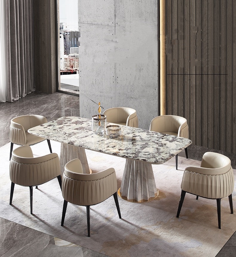 Contemporary Italy design  marble top with stainless steel base dining table/ dining chair