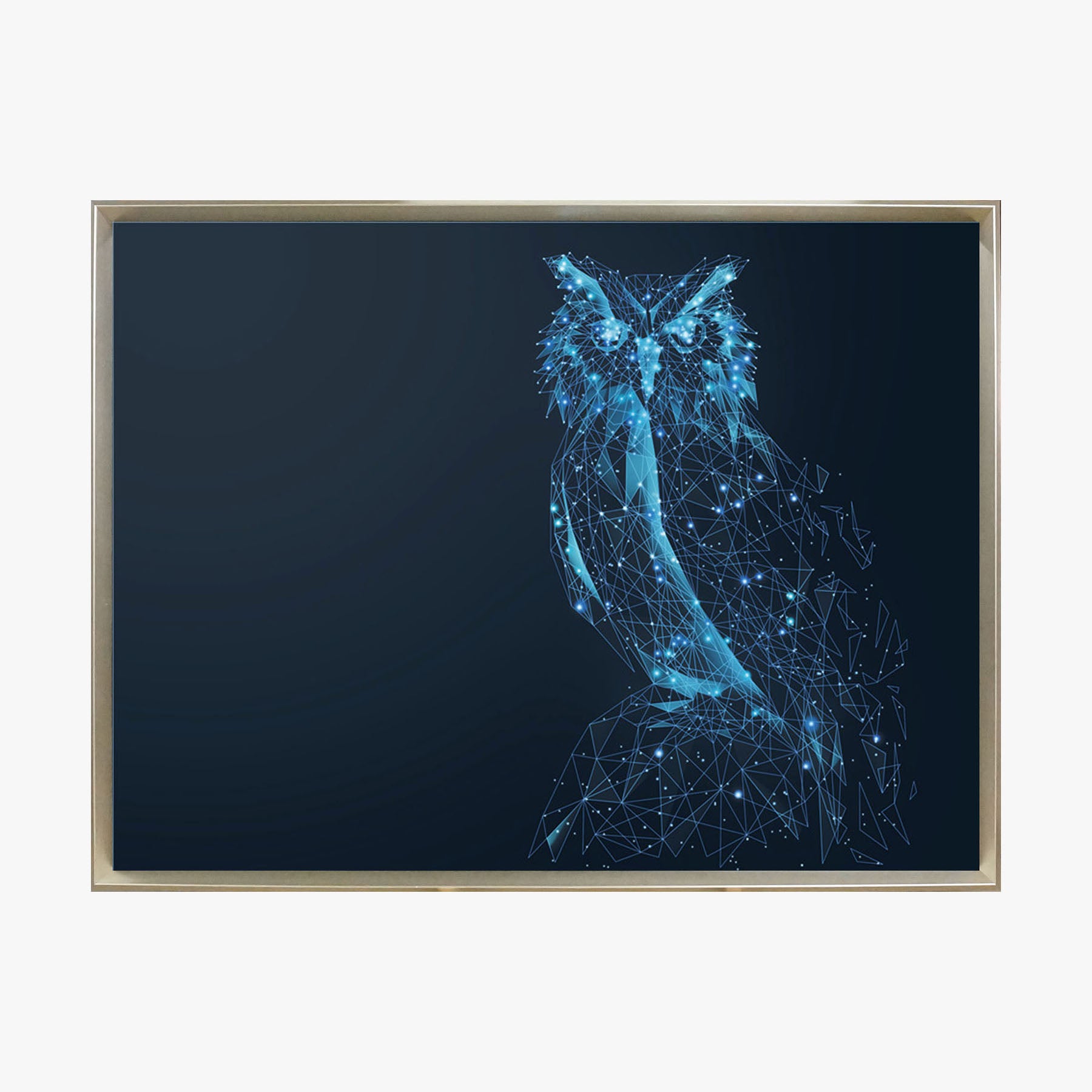 Crystal Painting - Owl - Blue Light