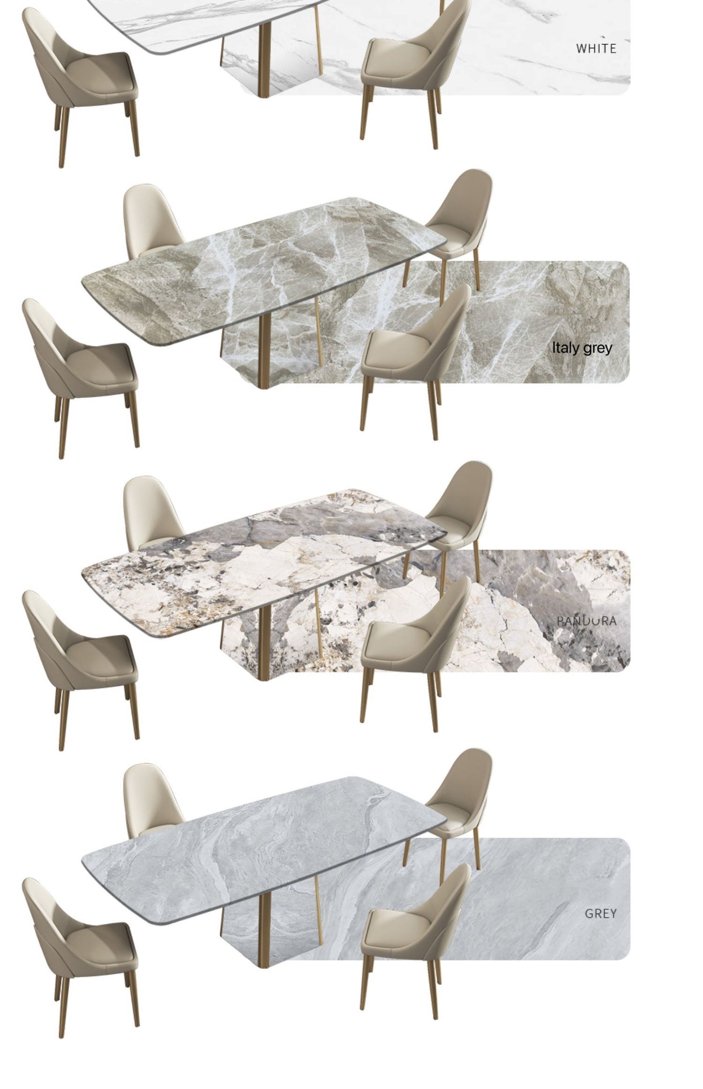 Contemporary Luxury design Marble Dining Table Rectangular Table