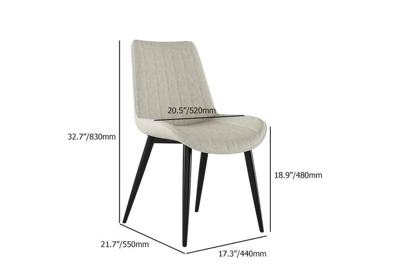 Modern White Dining Room Chairs Upholstered PU Leather (Set of 2)